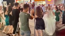 Veselie la o stație PECO: Nuntași, filmați cum dansează o horă