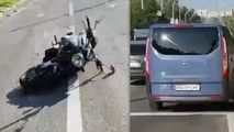 În goana după Ceaus: Cum un motociclist a fost lovit la semafor
