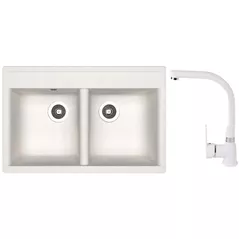 Мойка кухонная со смесителем Dr.Gans Astra 780 + SanDonna F 7103 alb