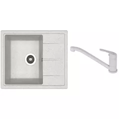 Мойка кухонная со смесителем Dr.Gans Nika 580 + SanDonna F 1066 gri