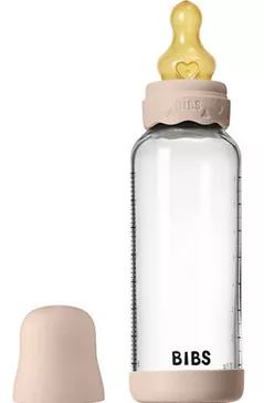 Поильник BIBS 50202244 Biberon din sticla anticolici Boheme Blush cu tetina din latex 3+ luni, 240ml