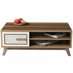 Журнальный столик Trendy Айла, орех, кремовый 105x38x60 см