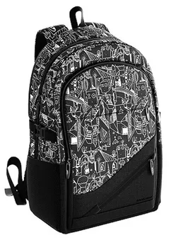 Rucsac pentru copii Erich Krause 57587 CityLine 47x36x15cm, 19L, negru-alb cu USB
