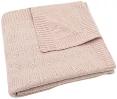 Lenjerie de pat pentru copii Jollein 516-511-67065 Paturica Grain Knit Wild Rose, 75x100cm