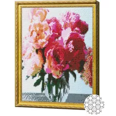 Картина по номерам Art Gallery GB83478 Mozaic cu diamante 30x40cm Vaza din sticla cu flori