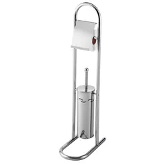 Аксессуар для туалета Bisk 02476 Suport stationar perie wc cu suport hirtie igienica crom (baza 1)