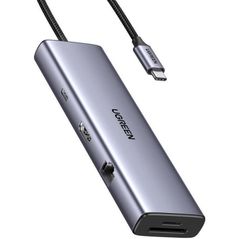Переходник для IT Ugreen 15375 HUB 9in1 USB-C to HDMI(4K@60Hz)+2*USB-A3.0+2*USB-C3.05G+SD/TF+GigabitRJ45+PD(100W), CM498, Black