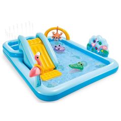 Piscină gonflabilă Intex 57161 Centrul de joc gonflabil cu topogan JUNGLA 244x198x71cm, 57/493L, 2+