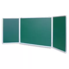 Офисная доска Office Line OL.BD.62 Tabla magnet/creta cu 3 compartimente, 100x400 cm, rama din aluminiu