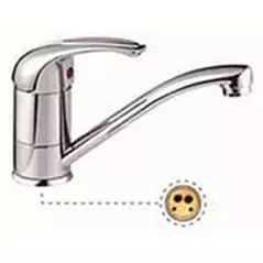 Смеситель кухонный Silvera Baterie pentru bucatarie cu pipa Clasic, scurta, crom, Silvera, Avante