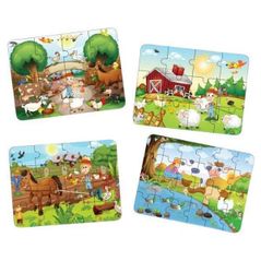 Головоломка Noriel S01003222 Puzzle Smile Games 4în1: Animalele la fermă (ro)