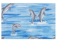 Covoraș de baie Bisk 01617 din spuma DOLPHIN 50x80cm albastru
