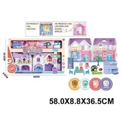 Домик для кукол Richi D1R8/1 (76179) Casuta pentru papusi in set cu accesorii, cu lumini
