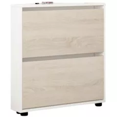 Raft pentru încălțăminte Mobildor-Lux Leo Slim 90x16x86H cm White/Sonoma