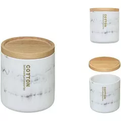 Аксессуар для ванной 5five 50228 Баночка Lea D9.5x11cm, крышка бамбук