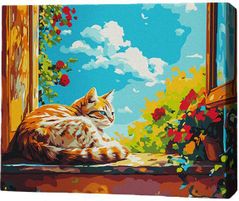 Tablou pe numere BrushMe MG0011FC 40х50cm (fără cutie) Pisică la fereastră