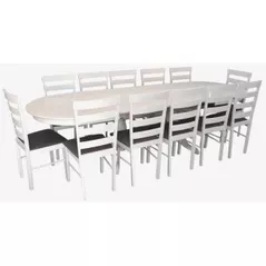Комплект стол и стулья Evelin di Costacurta стол HV-33V White + 12 стульев Gloria White/NV-10WP Grey