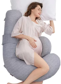 Подушка для мам Momcozy PP006-GR00NB-C Perna pentru maternitate in forma F Air Layer Grey