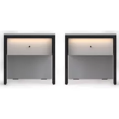 Тумбочка Fabrik Home Clay с подсветкой (набор 2шт) Серая мышка