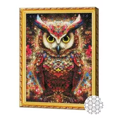 Картина по номерам Art Gallery GA86645 Mozaic cu diamante Bufnita multicolora 40x50cm