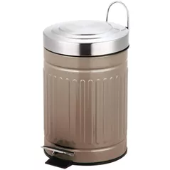 Coș de gunoi Bisk 07521 cu pedala 3L SKANDI cafeniu - capac crom