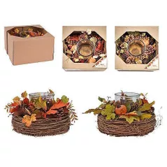 Lumânare Promstore 52525 Sfesnic cu ramuri si conuri Toamna, D21x14cm, Autumn