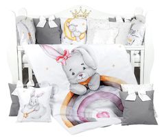 Детское постельное белье PernaMea Set lenjerie 8 piese Premium Iepuras gri (PM.105896/3)