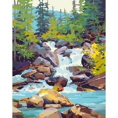 Картина по номерам Strateg 57256 Cascada printre stanci 40x50cm