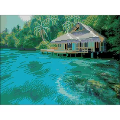 Картина по номерам Strateg 58089 Pictura cu diamante 30x40cm, Insula Luminoasa