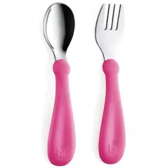Seturi pentru hrănire bebelușilor BabyJem 522 Set furculita si lingurita Roz
