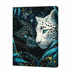 Tablou pe numere Ideyka KHO6730 30x40cm Eco, Pradatori сu ochi albastri cu vopsele metalic extra