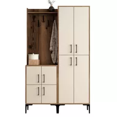 Mobilă pentru antreu Trendy Berlin BA, Nuc, Crem 120x200x35cm (GTR001359)