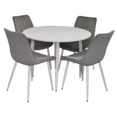 Комплект стол и стулья Evelin di Costacurta стол DT-402-5Wh + 4 стула YTC-080Wh Light grey