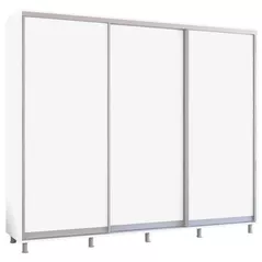 Шкаф Mobildor-Lux Aron uși glisante din PAL (260x60x220H cm) Alb Brilliant