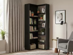Офисный стеллаж Fabrik Home Hardy угловой (520x2000x520) дуб эвок, чёрный ясень
