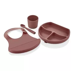 Посуда для кормления BabyJem 728 BABYJEM Set diversificare din silicon Mocha, 4 piese