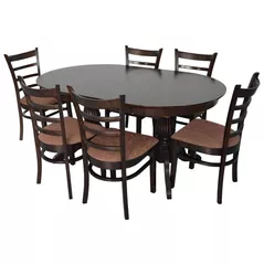 Комплект стол и стулья Evelin di Costacurta стол HV-33V Chocolate + 6 стульев Coco Chocolate/Brown