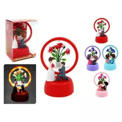 Декор Promstore 46578 Сувенир светящийся Пара и цветы 13.5x9.5x7.5cm