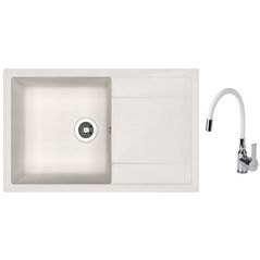 Мойка кухонная со смесителем Dr.Gans Techno 860 + SanDonna F 9995 alb