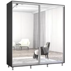 Dulap Mobildor-Lux Aron-S uși glisante din oglinzi (200x60x200H cm) Anthracite