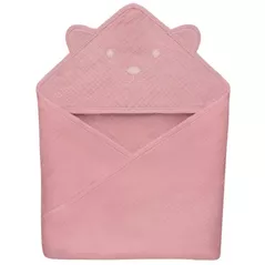 Accesoriu pentru baie Lionelo Prosop copii din muselina 80x80cm Pink Baby