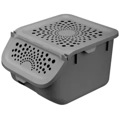 Container alimentare Бытпласт 55025 Phibo 7.8l, 27.5x24.x17.5cm, pentru pastrarea legumelor, gri