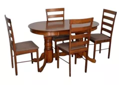 Комплект стол и стулья Evelin di Costacurta стол HV-31N Burnish Oak + 4 стула Gloria Burnish oak/Ekea12 Dark Brown
