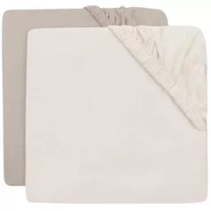 Lenjerie de pat pentru copii Jollein 2511-507-68155 Cearsaf cu elastic Jersey Oatmeal/Sand, 120x60cm, 2buc