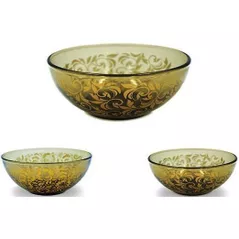 Салатница Glass Ink 45089 стеклянная 13cm Verso Design Хохлома/Вензель