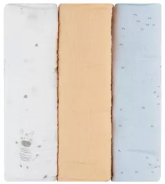 Аксессуар для пеленания Kikka Boo 31103010096 Pelinci de muselina Stripy Friends, 100x100cm, 3buc