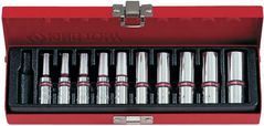 Set de tubulare, bite, duze King Tony 2510SR набор 1/4" торцевых головок глубоких, дюймовые 6 гран., 10 пр.