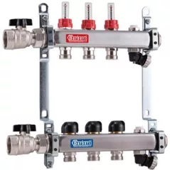 Set distribuitor Barberi Colector inox 8 cai cu debitmetru 1 F