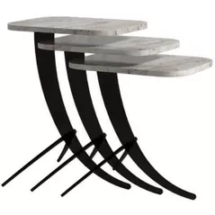 Журнальный столик Trendy Pion, Белый мрамор, вложенный столик (3 шт.)