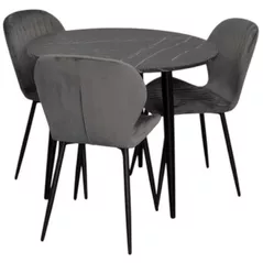 Комплект стол и стулья Evelin di Costacurta стол DT 404-6B + 3 стула YTC-064B Dark grey